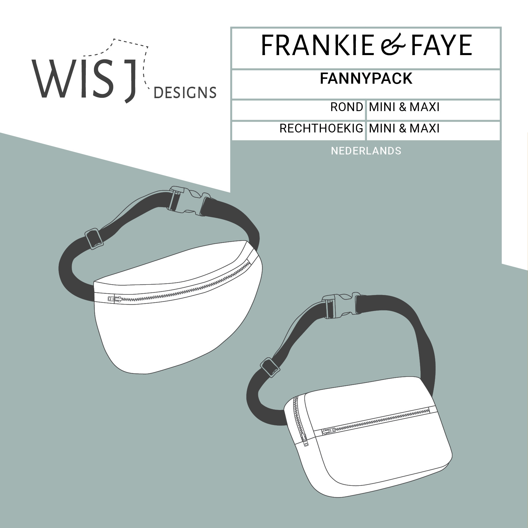 Ophef verhoging beneden Frankie & Faye fannypack – pdf naaipatroon Nederlands - WISJ Designs