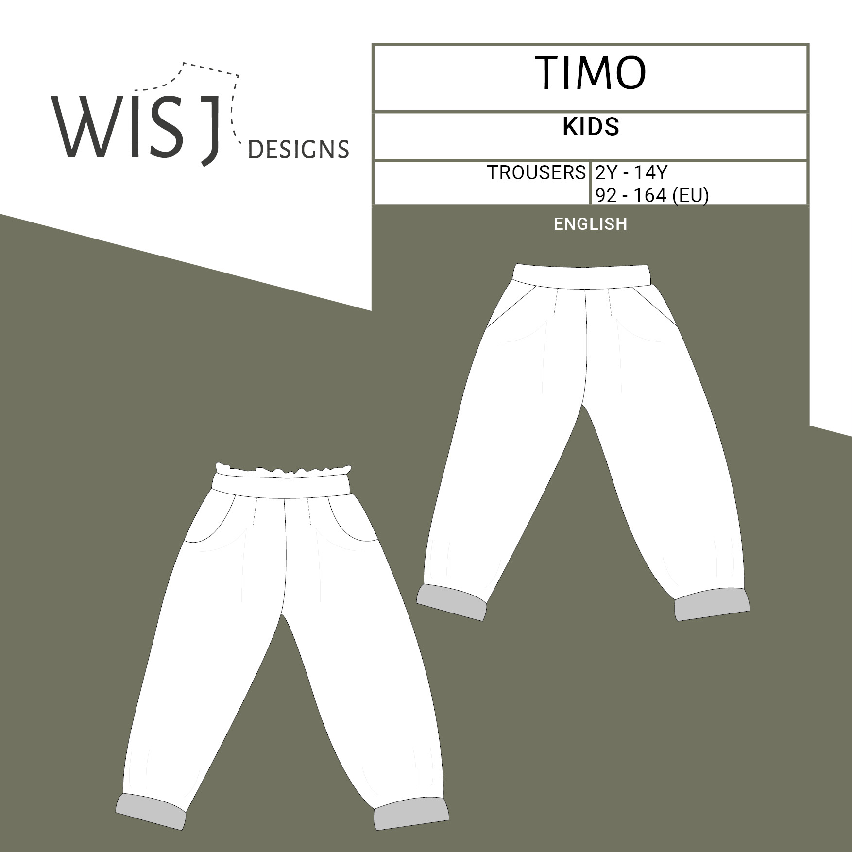Timo trousers sewing pattern